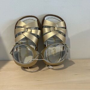 Saltwater NEW Leather Sandals Shimmery Gold Size 4